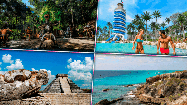 Xcaret Plus + Xel-Ha + Chichén Itzá + Isla Mujeres en Catamarán