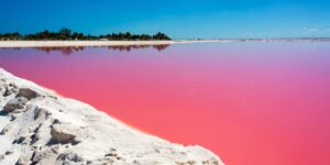 Paisaje de Las Coloradas con contrastes de colores vibrantes